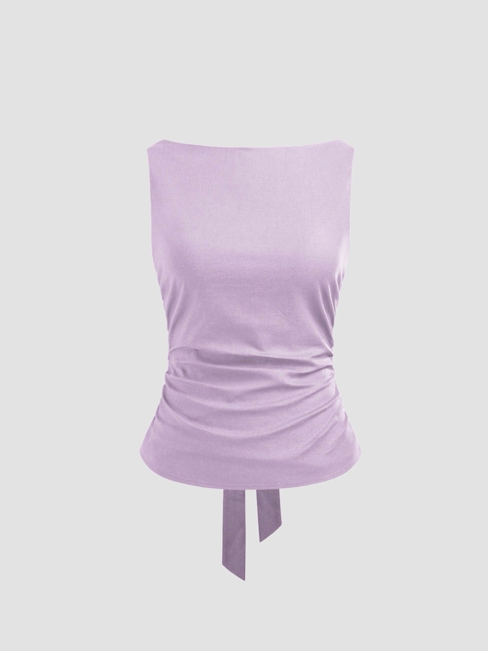 NWOT Cider Lilac Ruched Tie-Back Boatneck Camisole